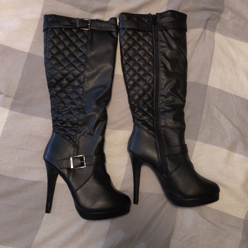 Knee high black boots